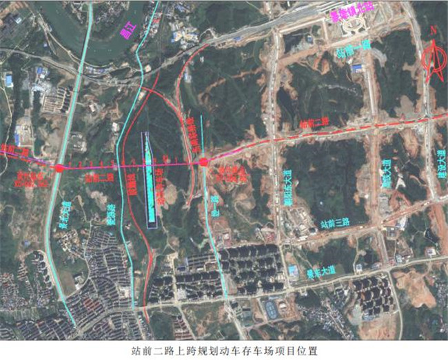 高鐵商務(wù)區(qū)站前二路鐵路及回車(chē)場(chǎng)三座跨線橋梁工程