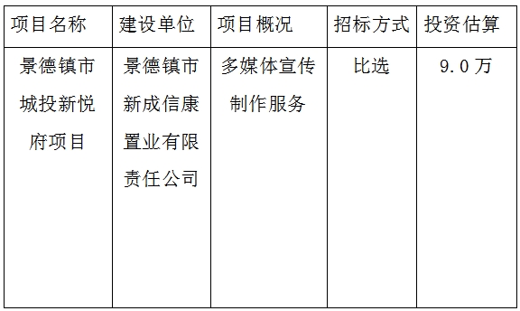宣傳廣告、攝制招投標(biāo)